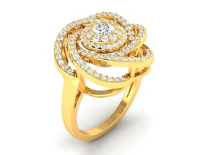 lady dimond ring jewelry gold diamond silver jewellery jewel engagement wedding rings 3d print model - Mito3D