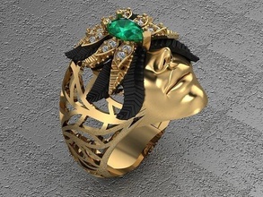 senhora cara anel mulheres 3dprinted Projeto moda ouro dourado jóia jóias impressão imprimível prototipagem prata joias menina luxo beleza joalheria argolas 3d print model - Mito3D