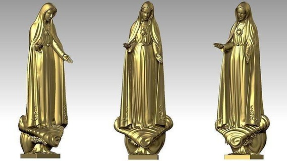 lady fatima holy heart - virgin mary portugal catholic mother virgen god jesus pendant jewelry jewellery bas saint christian art sculptures 3d print model - Mito3D