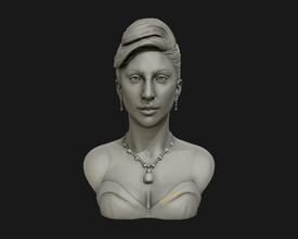 dama gagá escultura listo to impresión arte estatua mujer personas retrato figura moda premio cuerpo deco galería vestido americano cantante lady gaga esculturas 3d print model - Mito3D