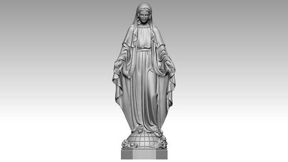 Hanım zarafet bakire Mary 2 aziz Katolik kilise kolye madalyon takı mücevher Tanrı ışınlar Vesika Sanat heykeller 3d print model - Mito3D