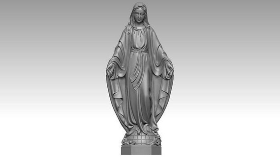 lady grace - virgin mary 3d modeling print scanning mary virgin mother god jesus christ bible cnc jewelry pendant christian relief catholic art sculptures  3d print model - Mito3D