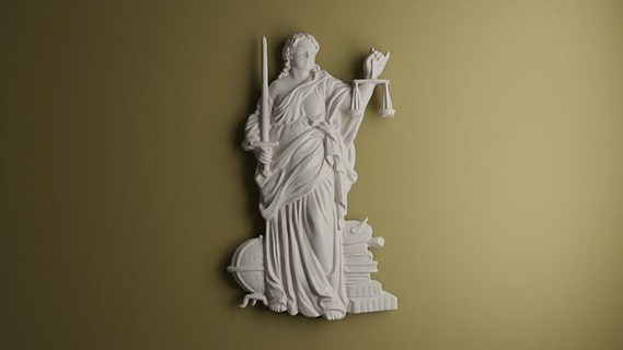 lady justice bas relief cnc ladyjustice law printable jewelry statue lawyer furniture art sculptures sculpture mesh milling 3d print model - Mito3D