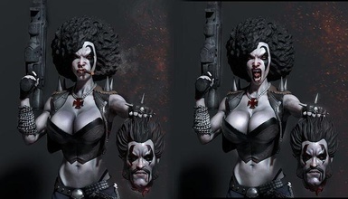 dame lobo 3d impression ladylobo femme héros femelle sculpture horreur art sculptures 3d print model - Mito3D
