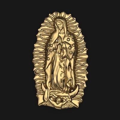 lady of guadalupe medallion set 3d print model virgin mary gold virginmary silver jewelry jewel jewellery pendant bracelet pendants 3d print model - Mito3D