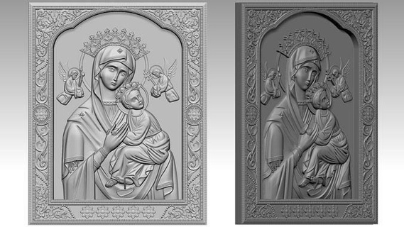 lady perpetual help relief sculptures pendants jewelry catholic religious holy christian art jewellery catholicism sculpture god 3d print model - Mito3D