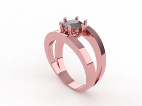 lady ring gold jewelry printable diamond 3dm stl rings 3d print model - Mito3D
