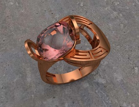 senhora anel joalheria moda ouro imprimível stl 3dm argolas 3d print model - Mito3D
