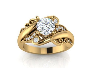 señora anillo s6 5 la joyería el platino de oro plata gem 3d rhino matriz blanco impresión diamante moda los anillos 3d print model - Mito3D