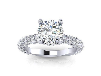 dama anillo Talla 6 compromiso oro joyería joya Boda blanco diamante anillos 3d print model - Mito3D