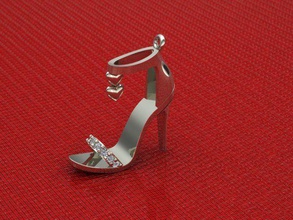 Dame Schuhe Colliers Schmuck 3d gold Silber diamond Mode Halsketten bedruckbar ist gem Frau Schuh Heels Fuß 3d print model - Mito3D