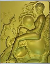 Dame Licorne légendes femme fille fantaisie monstre artcam modèle cnc art sculptures 3d print model - Mito3D
