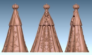 lady of valley - virgen del valle cnc traditional spirituality elegant figure statue ancient classic sacred decoration idea jewerly female stone wood metal router milling art sculptures 3d print model - Mito3D