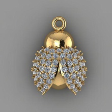 pingente de joaninha platina jóias ouro precioso gem luxo prata printable brilhantes moda beleza pingentes 3d print model - Mito3D
