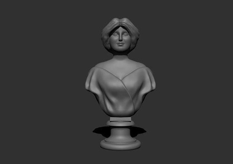 Dame Porträt Charakter Skulptur Frau Statue Kunst Mädchen weiblich Gesicht Skulpturen 3d print model - Mito3D