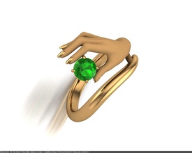 ladys hand ring gem Schmuck diamond carrera Replikat lady design Ringe 3d print model - Mito3D