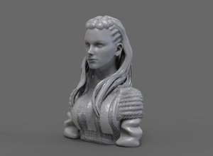 lagertha winnick busto vikingos medieval guerrero armadura ragnar arte esculturas 3d print model - Mito3D