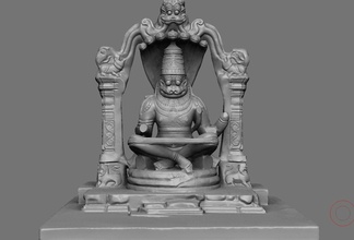 lakshmi narasimha statue réplique patrimoine monument miniature sculpture printready 3d 3dprintable miniatures architecture art sculptures 3d print model - Mito3D