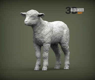 Cordero 3d impresión modelo naturaleza mamífero animal mascota escultura estatuilla recuerdo presente esculpir Arte esculturas Leche granja oveja 3d print model - Mito3D