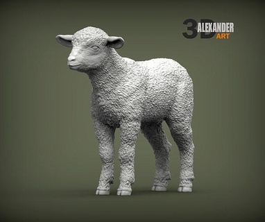 lamb 3d print model nature mammal animal pet sculpture statuette souvenir present sculpt art sculptures milk farm sheep 3d print model - Mito3D