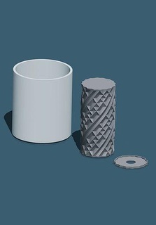 lampe diamant v1 3 3d imprimable intérieur conception DIY spirale mode vase LED lumière cadeau ombre maison éclairage 3d print model - Mito3D