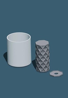 lamp diamant v1 3d printable interior design diy spiral mode vase led lihgt gift shade house lighting 3d print model - Mito3D