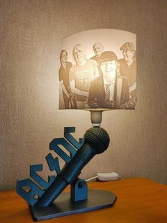 lampe acdc litofano relâmpago luz luminária chanteur decoração Projeto banda Groupa Rocha casa iluminação 3d print model - Mito3D