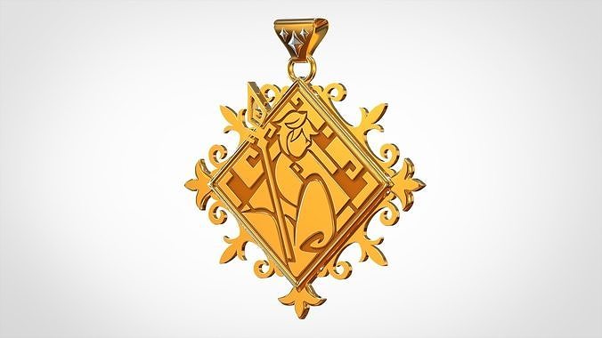 lapis dei pendant genshin impact god stone morax constellation zhongli geo logo logotype emblem symbol game jewelry pendants 3D print model - Mito3D