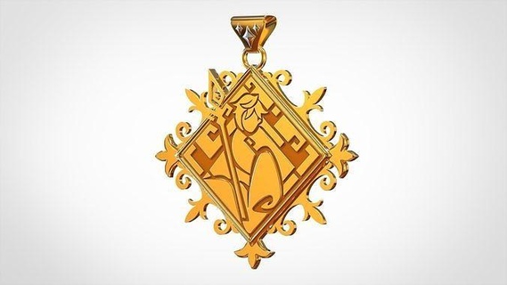 lapis dei pendant genshin impact god stone morax constellation zhongli geo logo logotype emblem symbol game jewelry pendants 3d print model - Mito3D
