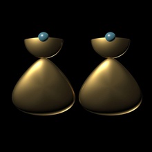 lapis lazuli boucles d'oreilles lapis lazuli or calcul abs bijoux 3d print model - Mito3D