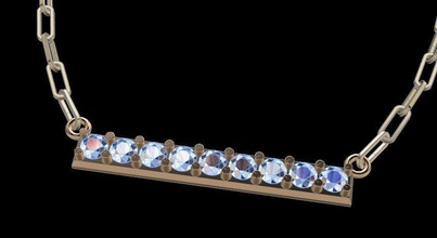 large diamond bar pendant jewelry necklace gem fashion trends women female trend design dainty vintage antique modern jewellery pendants 3d print model - Mito3D