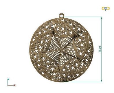 grande ciondoli 3dm file 33 oro gioielleria design argento stampabile moderno moda fusione griglia fiore bellezza arte sterlina regalo splendente illustrazione donne render anelli 3d print model - Mito3D
