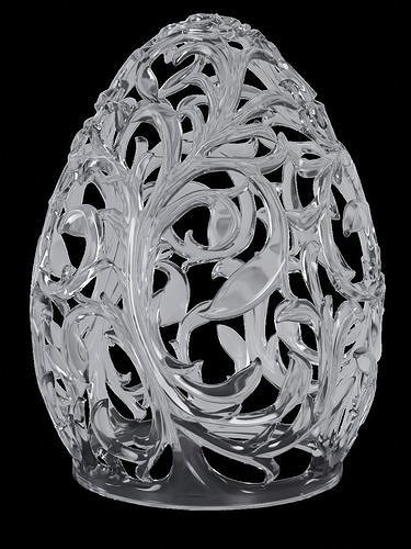 large scroll egg art sculptures decoration organic scrollwork vine growth floral 3D print model - Mito3D