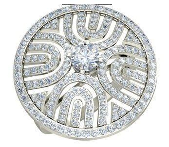 grand parapluie forme argent bague diamants 1 brillant goujat conception détail diamant engagement gemme or bijou bijoux platine imprimable anneaux mariage pentant 3d print model - Mito3D