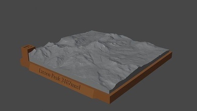 lassen Gipfel Berg Landschaft Vulkan Terrain Umgebung Natur Photogrammetrie Elevation Wissenschaft 3d print model - Mito3D
