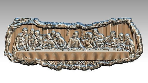 last supper - jesus christ 12 apostles relief saint sculptures pendants jewelry catholic religious holy christian art jewellery 3d print model - Mito3D