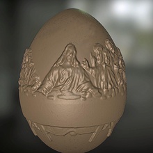 dernière cène de l'oeuf pâques maison vacances jésus christ chrétienne défi le souper classique judas décor œuf 3d print model - Mito3D