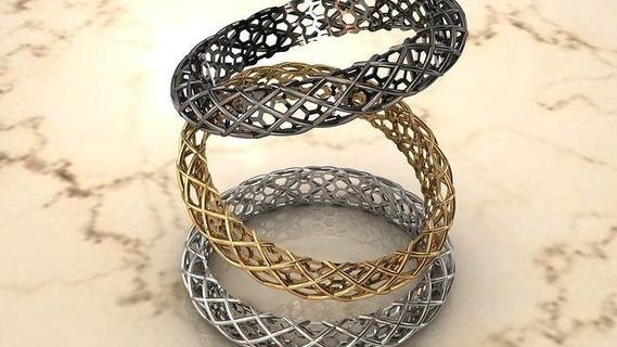 Latice Ring Schmuck Gold druckbar Silber Juwel Armband Halskette Anhänger Ohrringe Diamant Rubin Saphir Citrin Smaragd Weißes Roségold Matrix Nashörner Ringe 3d print model - Mito3D