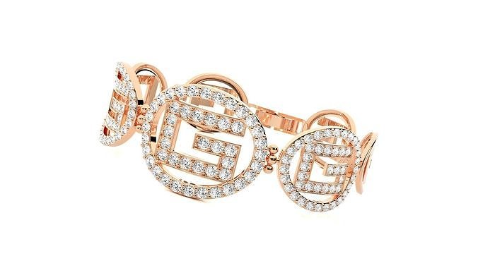 latter g high jewelry diamond bracelet 3dm stl renders details chain heavy unisex printable jewel wedding jewellery luxury bracelets cuban italian 3D print model - Mito3D