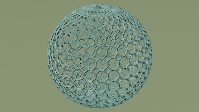 lattice sphere hexagon dome ball globe honeycomb planet beehive bee pendant science astronomy physics 3D print model - Mito3D