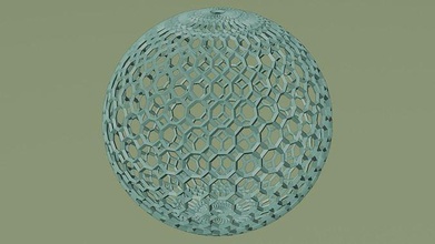 Gitter Kugel Hexagon Kuppel Ball Globus Bienenwabe Planet Bienenstock Biene Anhänger Wissenschaft Astronomie Physik 3d print model - Mito3D