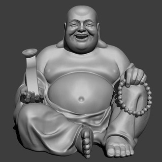Lachen Buddha lachender 3dprintbuddha Chinesischer Chinesisch 3d drucken Statue Kunst Skulpturen 3d print model - Mito3D