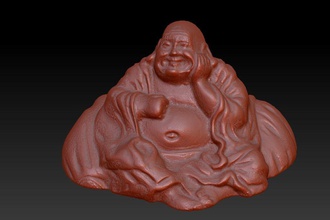 laughing buddha antique finish sculpture art statue ancient sculptures 3d print model - Mito3D