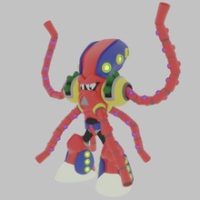 lançamento polvo sd homem rock personalizadas patrão megaman equipamento modelo jogos brinquedos passatempo faça 3d impressão arma animais robótica 3d print model - Mito3D