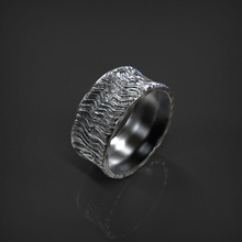 lava ring size 6 us jewelry natural nature wave unusual rought irregular rings 3d print model - Mito3D