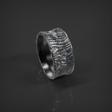 lava ring size 7 us jewelry irregular natural texture wave unusual rings 3d print model - Mito3D