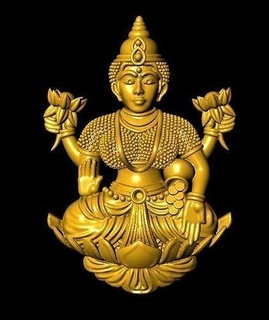 Laxmi Bhagwan çiçek Kral Murti idol Hindu Tanrı güney Hintli Zincir sarkık mücevher bagvan lakshmi takı 3d print model - Mito3D