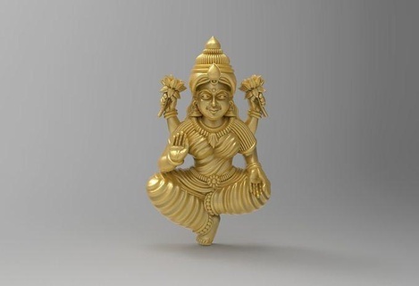 laxmi devi lakshmi art jewelery pendant god deity statue jewelry pendants 3d print model - Mito3D