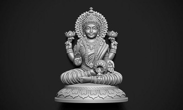laxmi idol ji göttin religion religiös hindu indisch ausdenken dipawali diwali devi dame murti 3d drucken kunst skulpturen 3d print model - Mito3D
