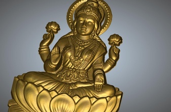 laxmi ji dieu atcam religion sculpture foi religiou objet statue hindou art 3d print model - Mito3D